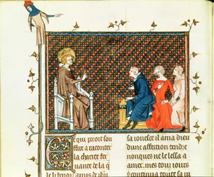 St. Louis unterrichtet seine Kinder, aus Leben und Wunder des St. Louis, ca. 1330-40