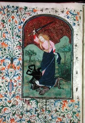 Kampf mit einem Tier, ca. 1460