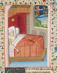 Ms H 7 fol.76r Die Vision von Ezechiel, aus der Bibel von Jean XXII