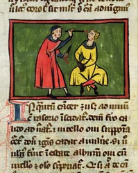 Chirurgische Behandlung, aus einer Ausgabe des Buches der Chirurgie von Rogier de Salerne