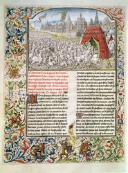 Ms t.4 fol.230 Schlacht von Nikopolis im Jahr 1396, Faksimile des Breslauer Manuskripts, aus Froissarts Chronik, 1472