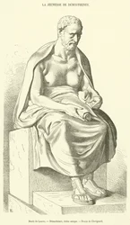 Louvre-Museum, Demosthenes, antike Statue (Stich)