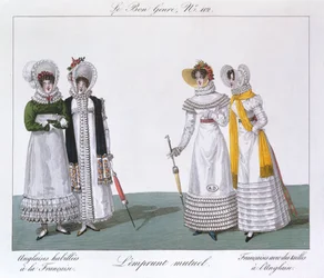 Gegenseitiges Ausleihen, Tafel aus der Serie Le Bon Genre, ca. 1810