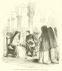 Napoleons Gespräch mit der Äbtissin von Santa Clara (Stich)
