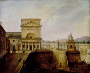 Normandie-Barriere, nahe der Iena-Brücke, vor 1860