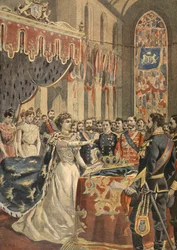 Verfassungseid von Königin Wilhelmina, Illustration aus Le Petit Journal: Supplement illustre, 1898