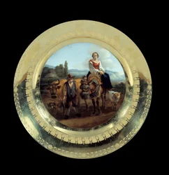 Objekte des Ersten Kaiserreichs: Teller des Dienstes von Prinz Eugen: Schäferin in einer Landschaft bei Siena