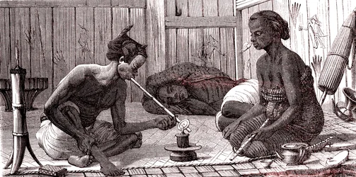 Opiumraucher in Malaysia