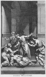 Orosmane tötet Zaire, Illustration aus Akt V von 
