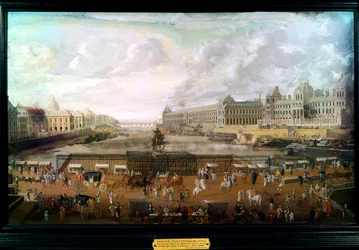 Paris, Ansicht des Pont Neuf, des Palais du Louvre und des Collège des Quatre-Nations um 1680