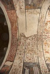 Pfarrkirche Església de la Mare de Déu de Solers. Innenraum. Das Kirchenschiff, die Decken. Wandmalereien. 16. Jahrhundert.