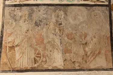 Pfarrkirche (Església de la Mare de Déu de Solers). Innenansicht. Die Schiffe. Wandmalereien. Detail. 16. Jahrhundert (?)