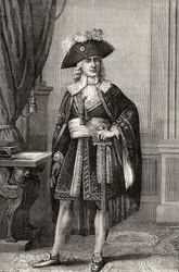 Paul Francois Jean Nicolas Comte de Barras (1755-1829), aus "Histoire de la Revolution Francaise" von Louis Blanc