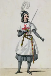 Pauline Garcia-Viardot (1821-1910) in der Rolle des Tancredi in der Oper von Gioacchino Rossini (1792-1868) im Théâtre Italien, Paris