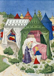 Pavillons und Zelte aus dem 15. Jahrhundert (Detail aus der Geschichte von Judith)