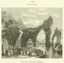 Chinesische Landschaft, Ansicht vom Taihu-See