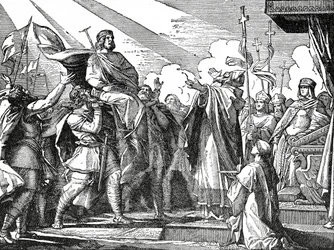 Pippin wird 751 zum König der Franken ausgerufen, ca. 1890