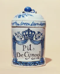 Pharmazeutisches Gefäß für Cynoglossum-Tabletten, ca. 1700