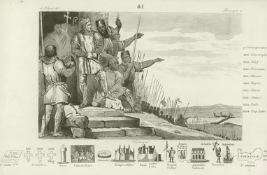 Philipp II. von Frankreich gewinnt die Schlacht von Bouvines nach Gebet, 1214