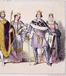 Philippe Auguste und Isabelle de Hainaut - in „La monarchie française en estampes“