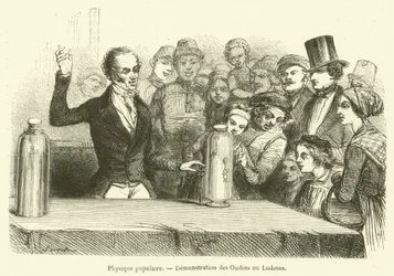 Populäre Physik, Demonstration der Ondins oder Ludions (Gravur)