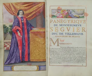 Pierre Seguier (1588-1672) Kanzler von Frankreich, Illustration aus Les Panegyriques des Hommes Illustres de Notre Siecle von Puget de la Serre, 1655