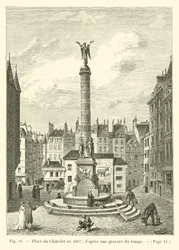 Place du Châtelet im Jahr 1807; nach einem zeitgenössischen Stich