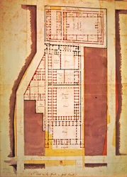 Plan des Grande und Petite Force Gefängnisses, rue du Roi de Sicile, Paris