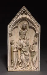 Plakette: Die Jungfrau und das Kind mit Engeln, Paris, ca. 1320-1330