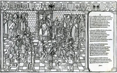Papst Urban II. leitet das Konzil von Clermont im Jahr 1095
