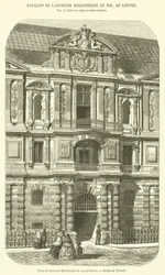 Eingangstor der alten Königlichen Bibliothek im Louvre (Gravur)