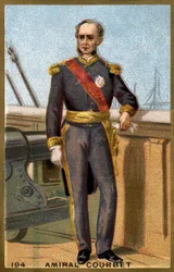 Porträt von Admiral Courbet (1827-1885). Chromolithographie des späten 19. Jahrhunderts.