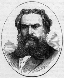 Porträt von Alexandre Cabanel (1823-1889), französischer Maler. Gravur in „Le Monde Illustré“ Nr. 890 vom 2. Mai 1874