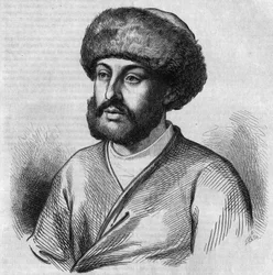 Porträt von Alexandre Maurocordato (Mavrocordatos) (1636-1709), griechischer Politiker, Dolmetscher für die osmanische Regierung. Gravur von Chevignard in „Le Magasin Picturesque“