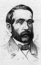 Porträt von Alfred Mezieres, französischer Literaturhistoriker, Politiker, Essayist und Akademiker. Gravur in „Le Monde Illustré“ Nr. 883 vom 14. März 1874