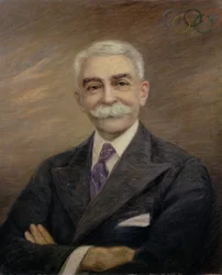 Porträt des Barons Pierre de Coubertin (1863-1937)