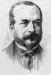 Porträt von Camille Rousset (1821-1892), französischer Historiker und Akademiker. Gravur in „Le Monde Illustré“ Nr. 883 vom 14. März 1874.