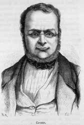 Porträt von Camillo Benso, Graf von Cavour (1810-1861) italienischer Staatsmann - in „The History of France“ von Henri Martin