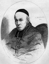 Porträt von Kardinal Alexis Billiet (1783-1873), Erzbischof von Chambéry, Savoie (73). Gravur in „Le Monde Illustré“ Nr. 239 vom 9. November