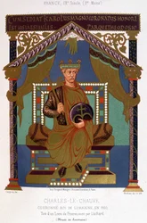 Porträt von Karl II. der Kahle (823-877), gekrönt zum König von Lothringen im Jahr 860