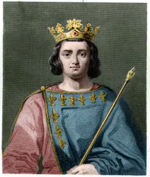 Porträt von Karl IV. der Schöne (1294 - 1328), König von Frankreich - in „Histoire des Francais“ von Lavallee, Gravur