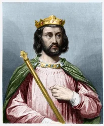 Porträt von Chlothar (Chlothaire) III (652-673), König von Neustrien und Burgund - in „Histoire des Francais“ von Lavallee, Gravur, sd