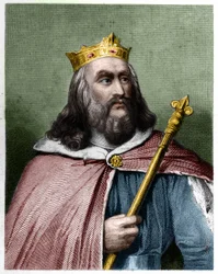Porträt von Clotaire (Clothaire) II (584 - 628), König von Neustrien und König der Franken - in „Histoire des Francais“ von Lavallee, Gravur, sd.