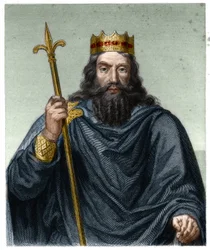 Porträt von Chlodwig I. (ca. 466 - 511), König der Franken - in „Histoire des Francais“ von Lavallee, Gravur