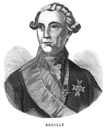 Porträt von François Claude Amour, Marquis de Bouillé (1739-1800), französischer General. Gravur in „Les Illustrations De L