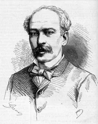 Porträt von Hermenegildo Capelo (1841-1917), portugiesischer Entdecker. Gravur in „Die illustre Welt“