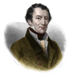 Porträt von Jacques-Antoine (Jacques Antoine) Manuel (1775-1827), französischer Anwalt und Politiker. in „Book of Speakers“ von Louis de Cormenin Timon. 1842. Private Sammlung
