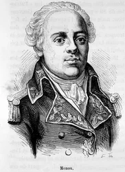 Porträt von Jacques Francois Menou, Baron de Boussay, französischer General (1750-1810) - in „L