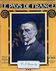 Porträt von Kerensky, Titelbild der französischen Zeitschrift Le Pays de France, 4. Oktober 1917