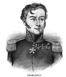 Porträt von Louis Alexis Desmichels, französischer General (1779-1845). Gravur in „Les Illustrations De L